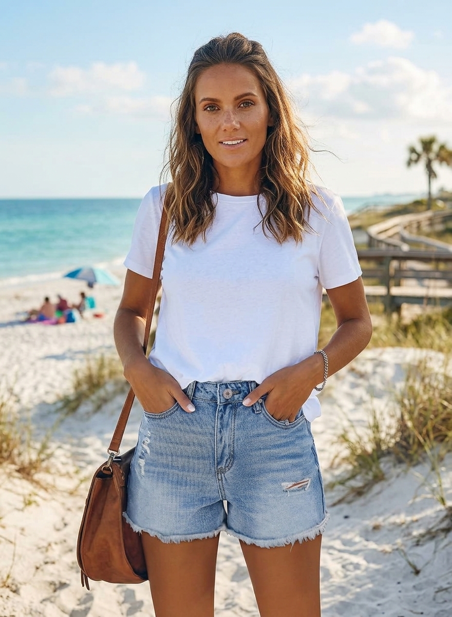 Stretchy High Waisted Ripped Denim Shorts: Summer Must-Have